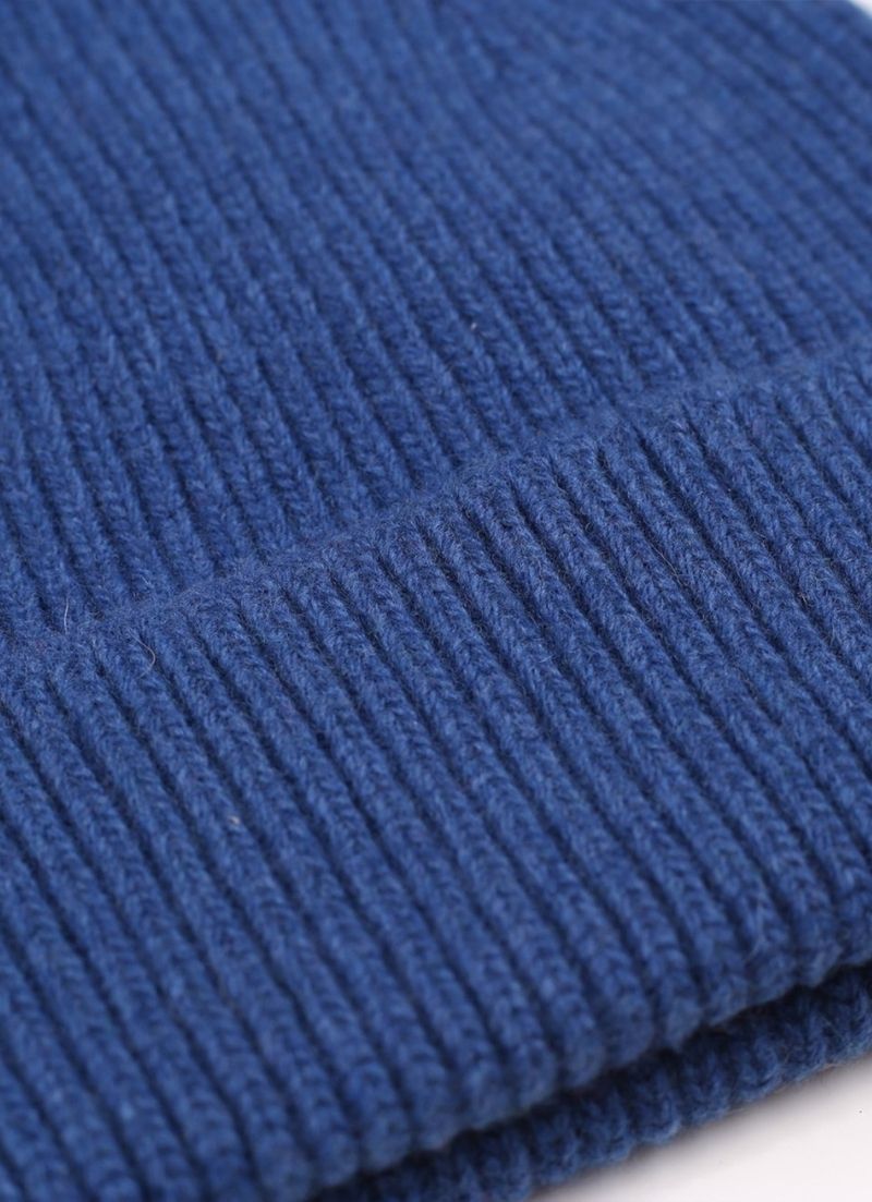 Bonnet côtelé en laine unie Bleu • Z8Z